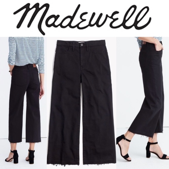 madewell black wide leg pants